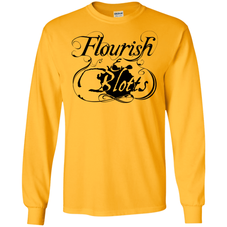 T-Shirts Gold / S Flourish and Blotts of Diagon Alley Men's Long Sleeve T-Shirt