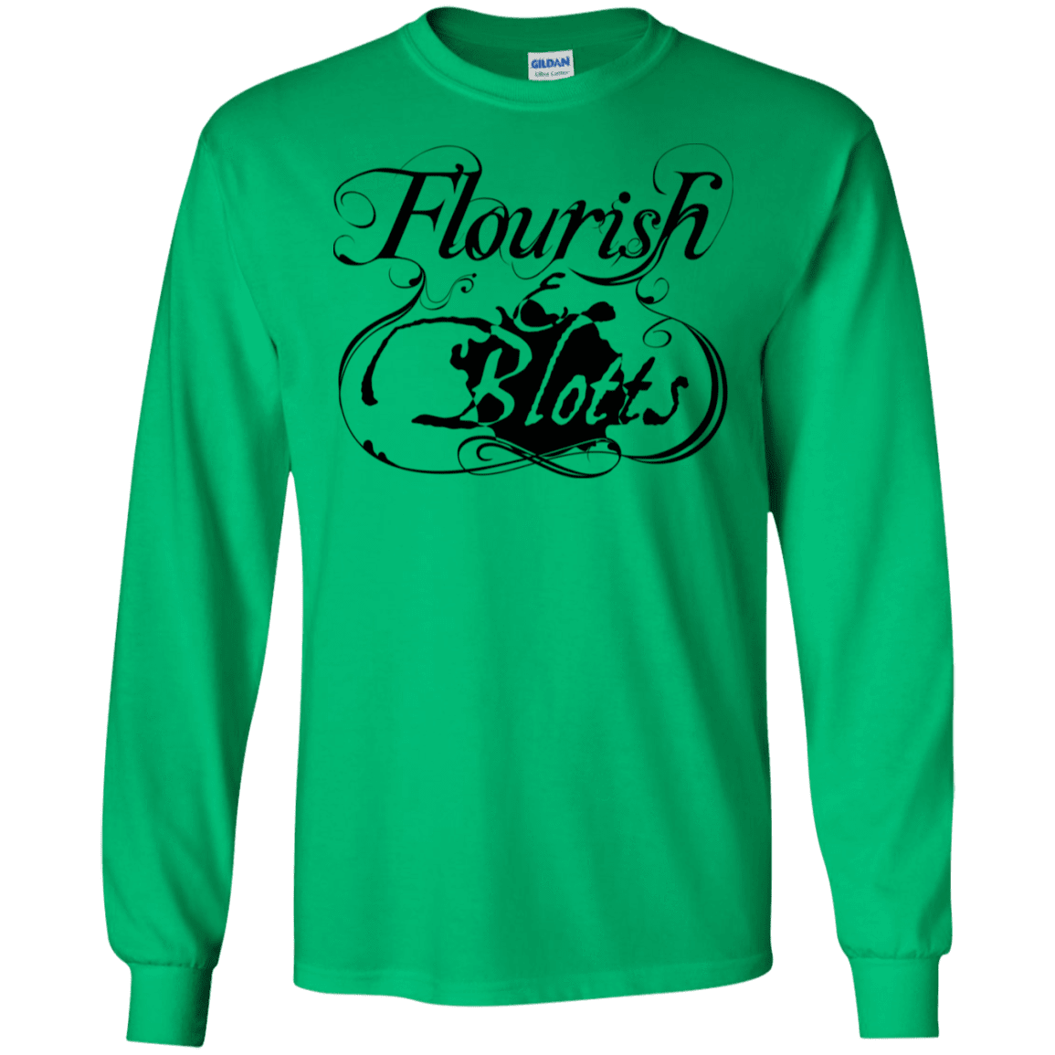 T-Shirts Irish Green / S Flourish and Blotts of Diagon Alley Men's Long Sleeve T-Shirt