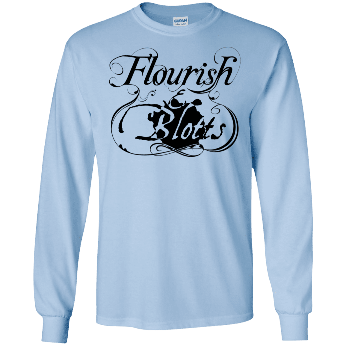 T-Shirts Light Blue / S Flourish and Blotts of Diagon Alley Men's Long Sleeve T-Shirt