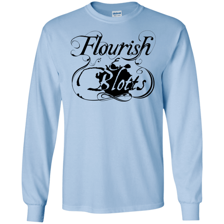 T-Shirts Light Blue / S Flourish and Blotts of Diagon Alley Men's Long Sleeve T-Shirt