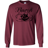 T-Shirts Maroon / S Flourish and Blotts of Diagon Alley Men's Long Sleeve T-Shirt