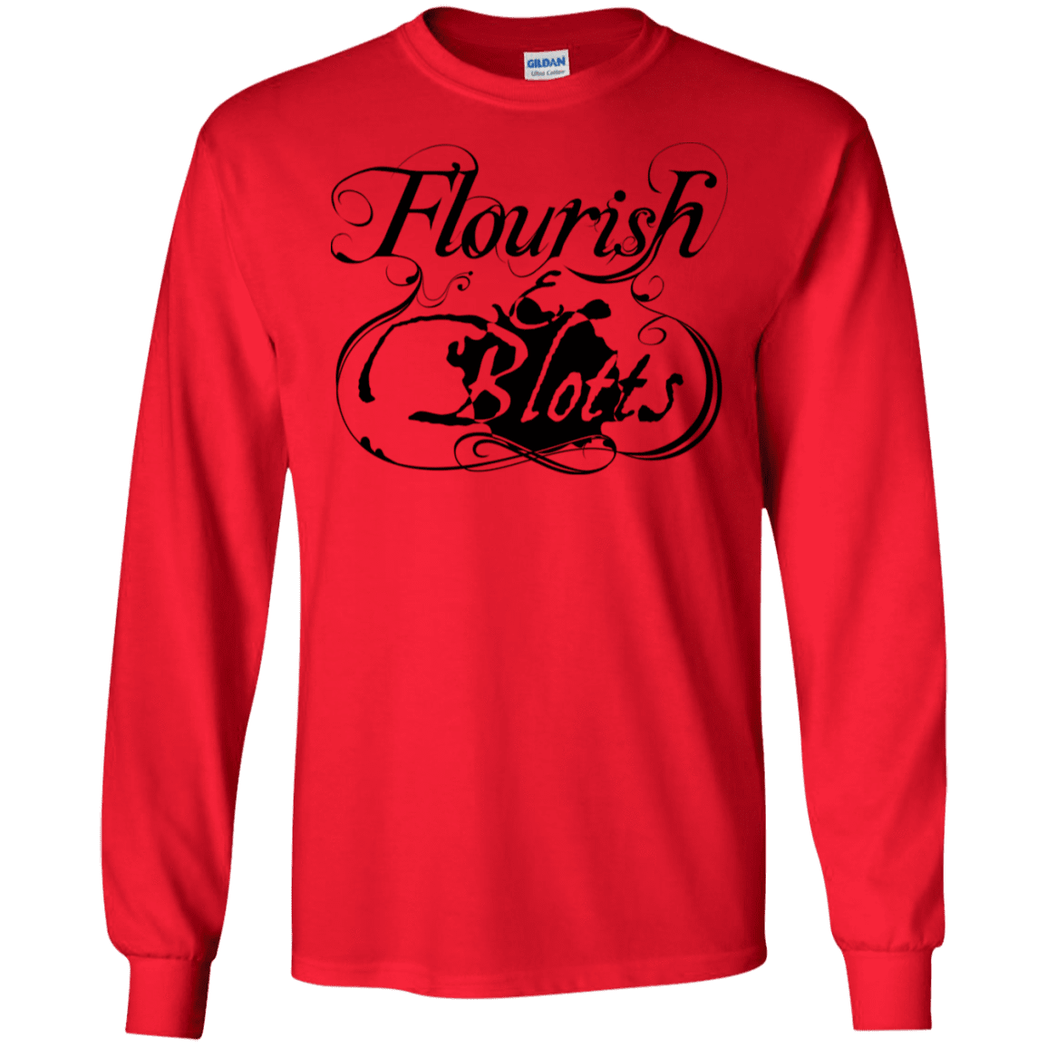 T-Shirts Red / S Flourish and Blotts of Diagon Alley Men's Long Sleeve T-Shirt