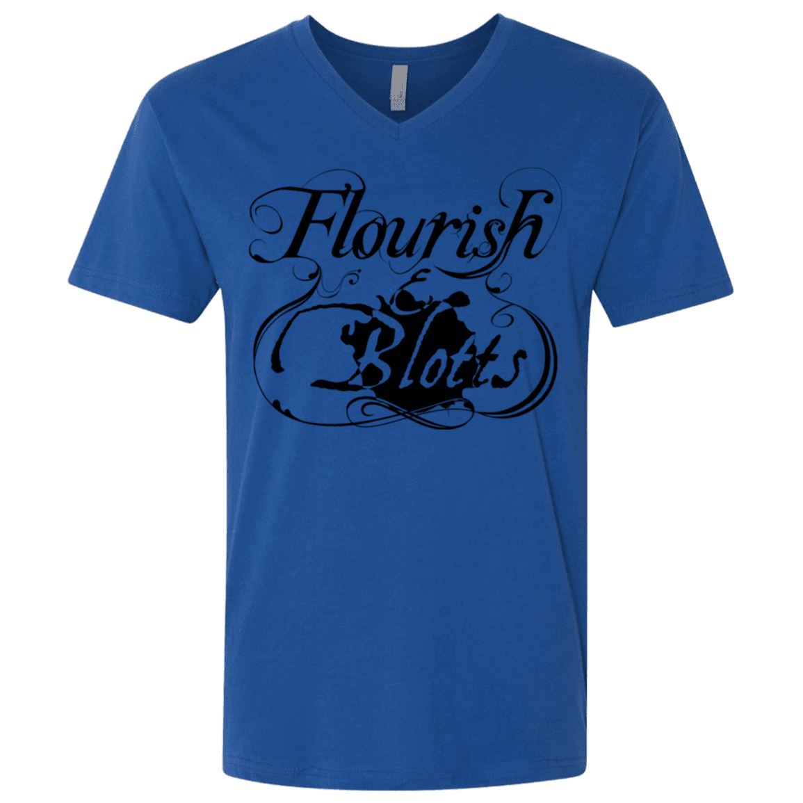 T-Shirts Royal / X-Small Flourish and Blotts of Diagon Alley Men's Premium V-Neck