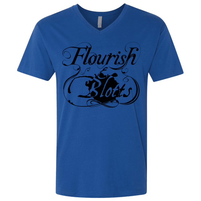 T-Shirts Royal / X-Small Flourish and Blotts of Diagon Alley Men's Premium V-Neck