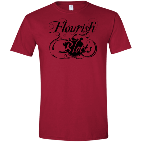 T-Shirts Cardinal Red / S Flourish and Blotts of Diagon Alley Men's Semi-Fitted Softstyle