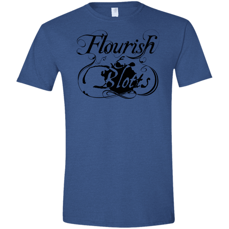 T-Shirts Heather Royal / X-Small Flourish and Blotts of Diagon Alley Men's Semi-Fitted Softstyle