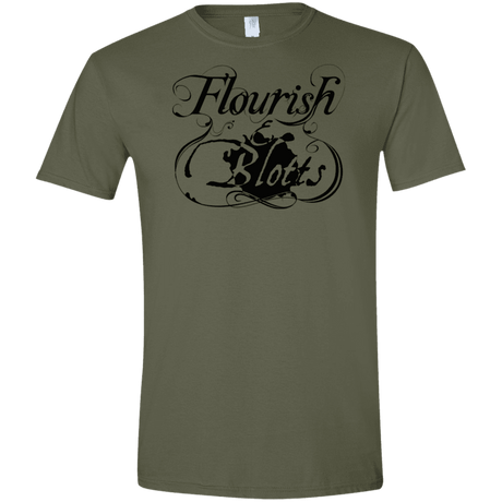 T-Shirts Military Green / S Flourish and Blotts of Diagon Alley Men's Semi-Fitted Softstyle