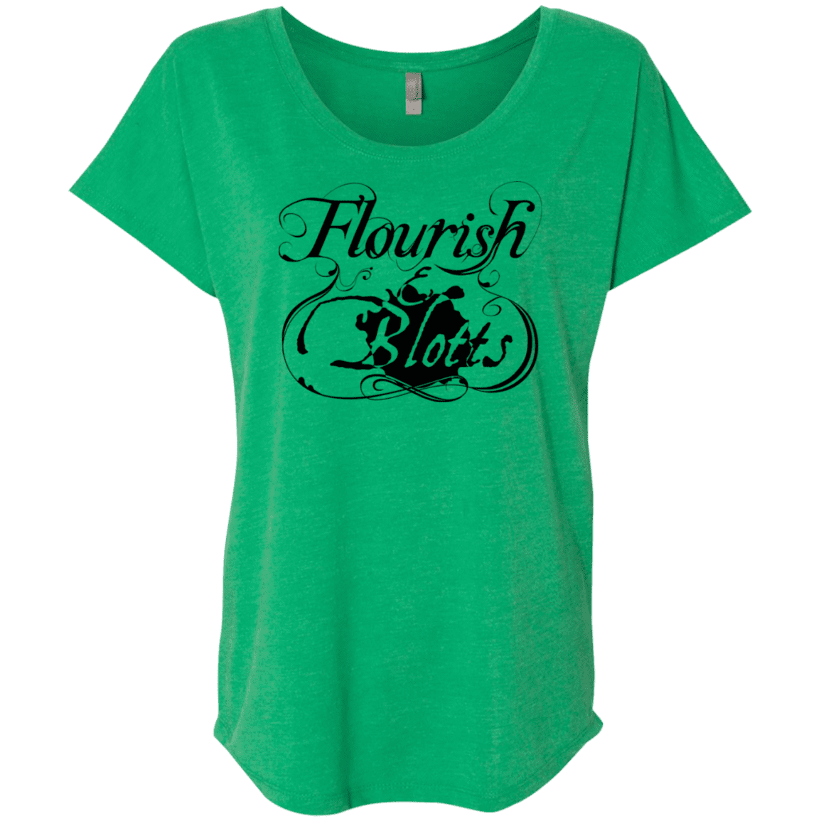 T-Shirts Envy / X-Small Flourish and Blotts of Diagon Alley Triblend Dolman Sleeve