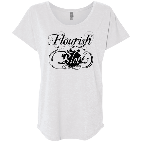 T-Shirts Heather White / X-Small Flourish and Blotts of Diagon Alley Triblend Dolman Sleeve