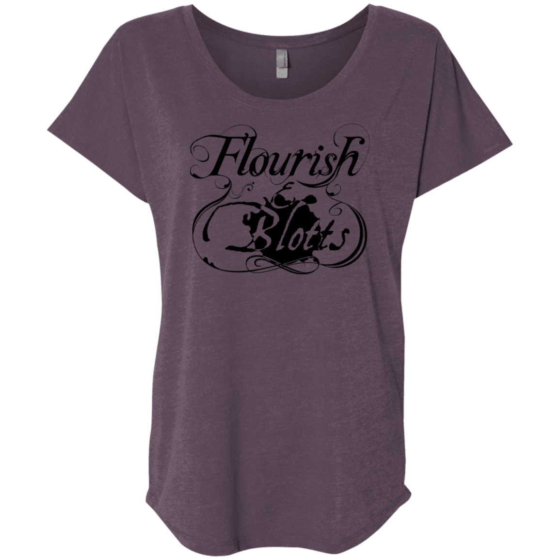 T-Shirts Vintage Purple / X-Small Flourish and Blotts of Diagon Alley Triblend Dolman Sleeve