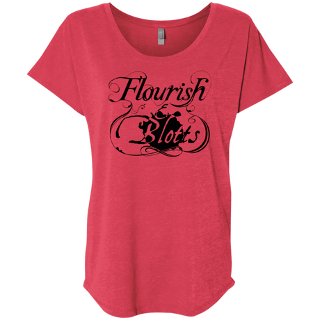 T-Shirts Vintage Red / X-Small Flourish and Blotts of Diagon Alley Triblend Dolman Sleeve