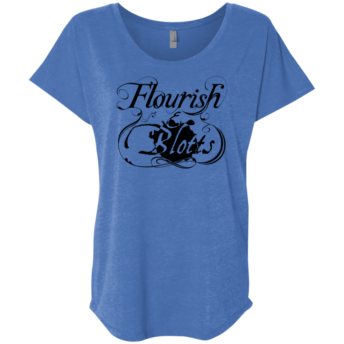T-Shirts Vintage Royal / X-Small Flourish and Blotts of Diagon Alley Triblend Dolman Sleeve