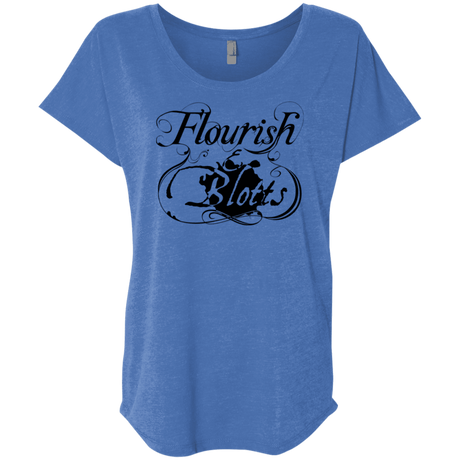 T-Shirts Vintage Royal / X-Small Flourish and Blotts of Diagon Alley Triblend Dolman Sleeve