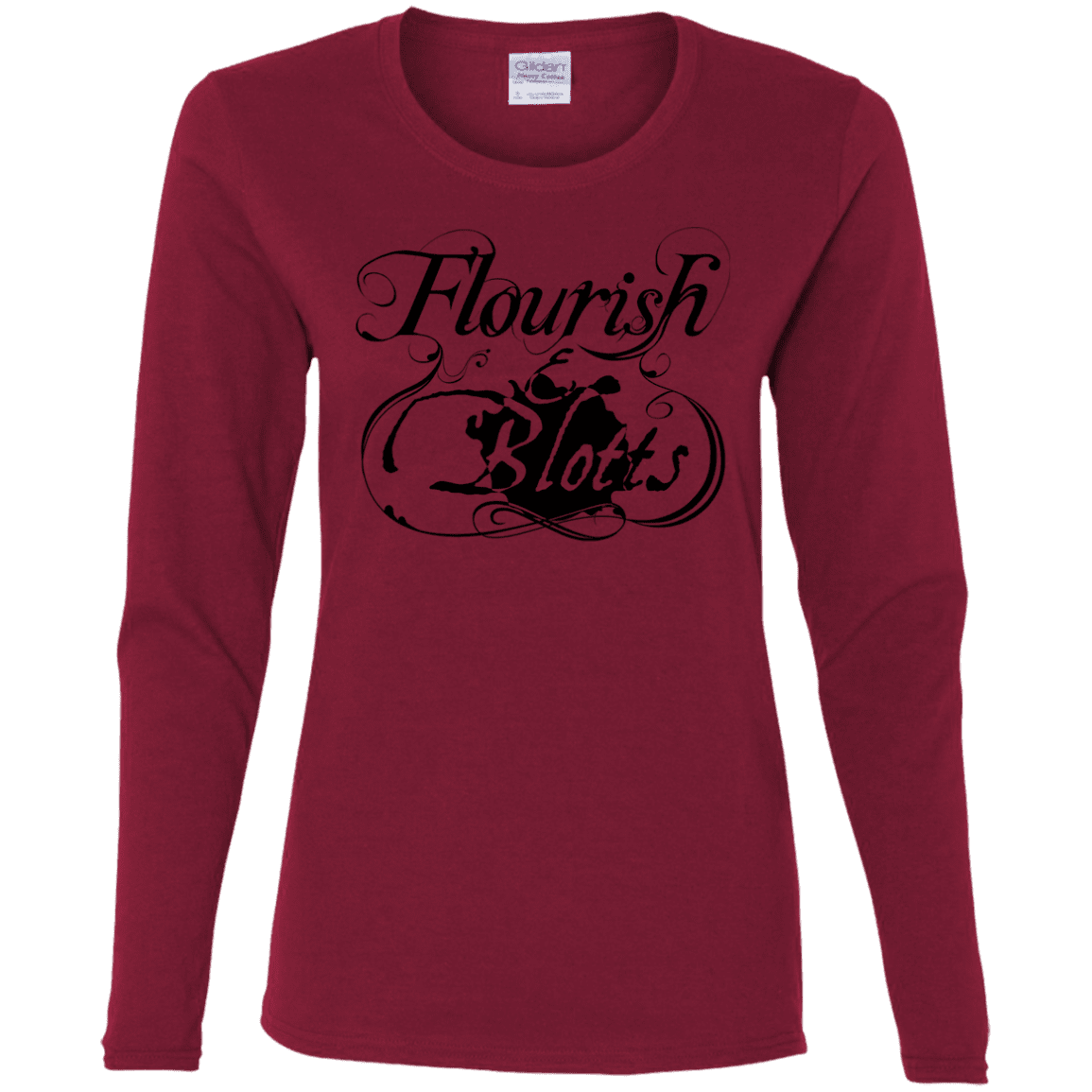 T-Shirts Cardinal / S Flourish and Blotts of Diagon Alley Women's Long Sleeve T-Shirt