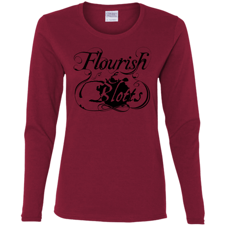 T-Shirts Cardinal / S Flourish and Blotts of Diagon Alley Women's Long Sleeve T-Shirt