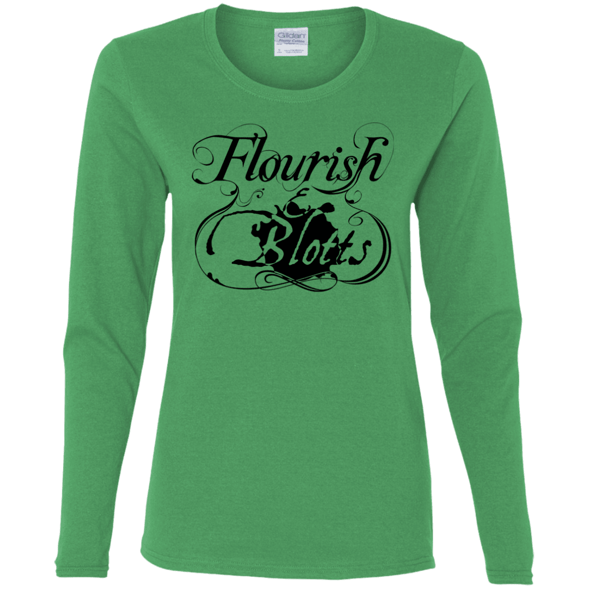 T-Shirts Irish Green / S Flourish and Blotts of Diagon Alley Women's Long Sleeve T-Shirt