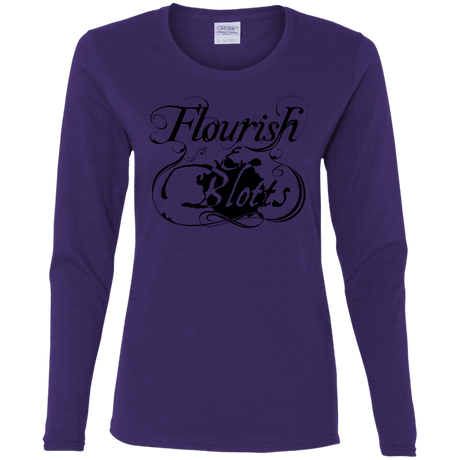 T-Shirts Purple / S Flourish and Blotts of Diagon Alley Women's Long Sleeve T-Shirt