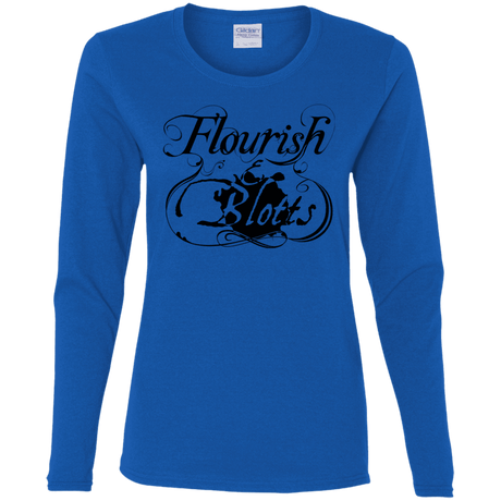 T-Shirts Royal / S Flourish and Blotts of Diagon Alley Women's Long Sleeve T-Shirt