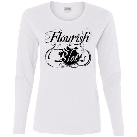 T-Shirts White / S Flourish and Blotts of Diagon Alley Women's Long Sleeve T-Shirt