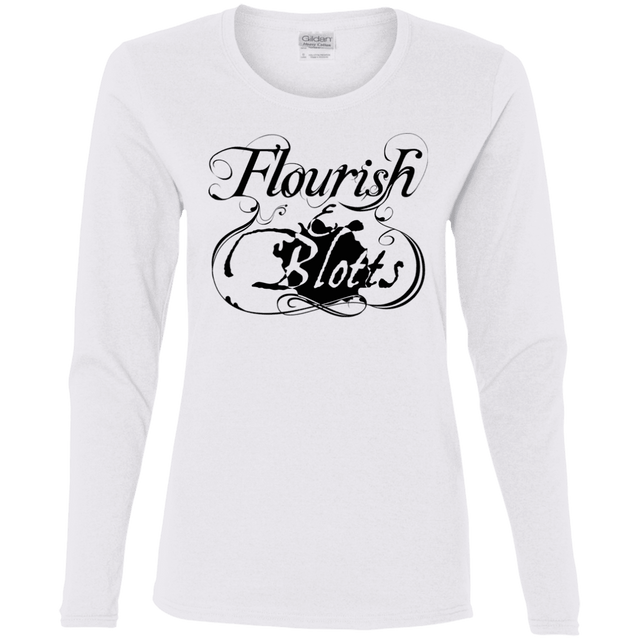 T-Shirts White / S Flourish and Blotts of Diagon Alley Women's Long Sleeve T-Shirt