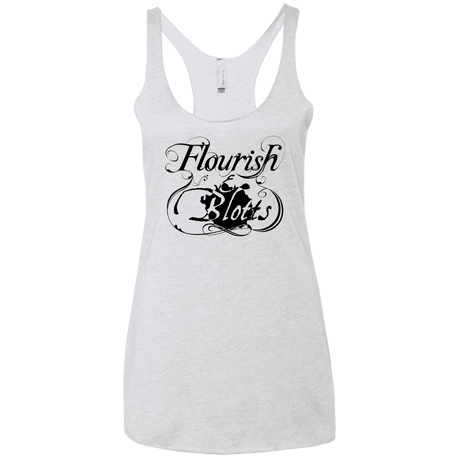 T-Shirts Heather White / X-Small Flourish and Blotts of Diagon Alley Women's Triblend Racerback Tank