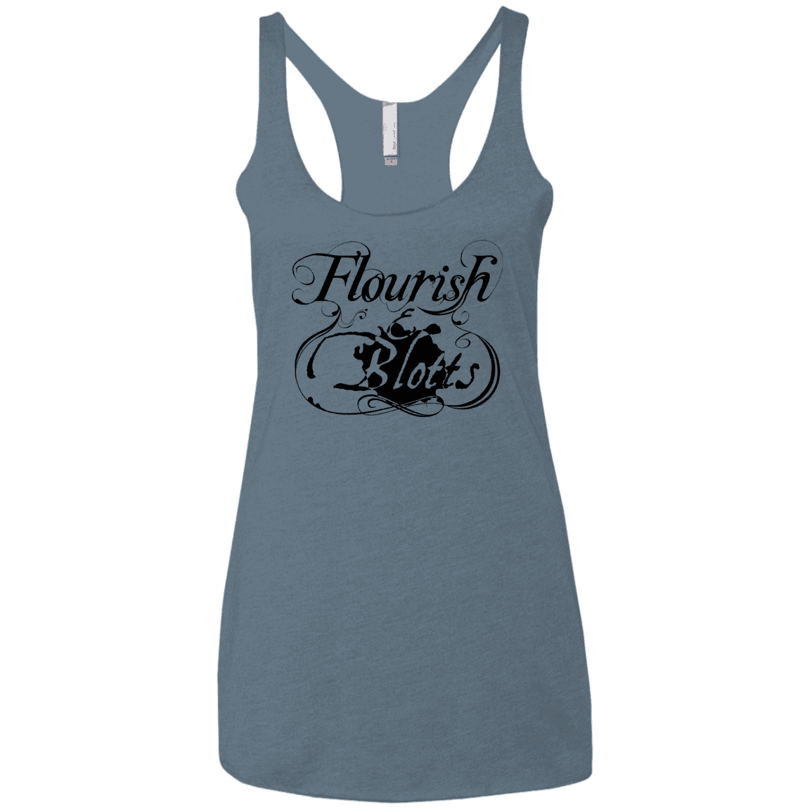 T-Shirts Indigo / X-Small Flourish and Blotts of Diagon Alley Women's Triblend Racerback Tank