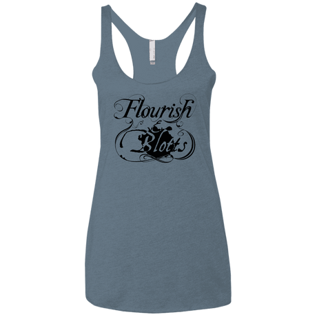 T-Shirts Indigo / X-Small Flourish and Blotts of Diagon Alley Women's Triblend Racerback Tank