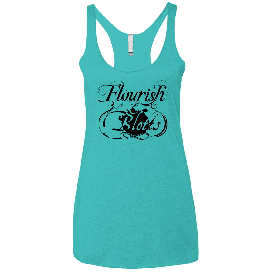 T-Shirts Tahiti Blue / X-Small Flourish and Blotts of Diagon Alley Women's Triblend Racerback Tank