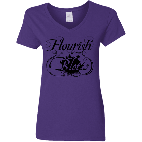 T-Shirts Purple / S Flourish and Blotts of Diagon Alley Women's V-Neck T-Shirt