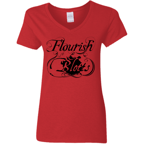 T-Shirts Red / S Flourish and Blotts of Diagon Alley Women's V-Neck T-Shirt