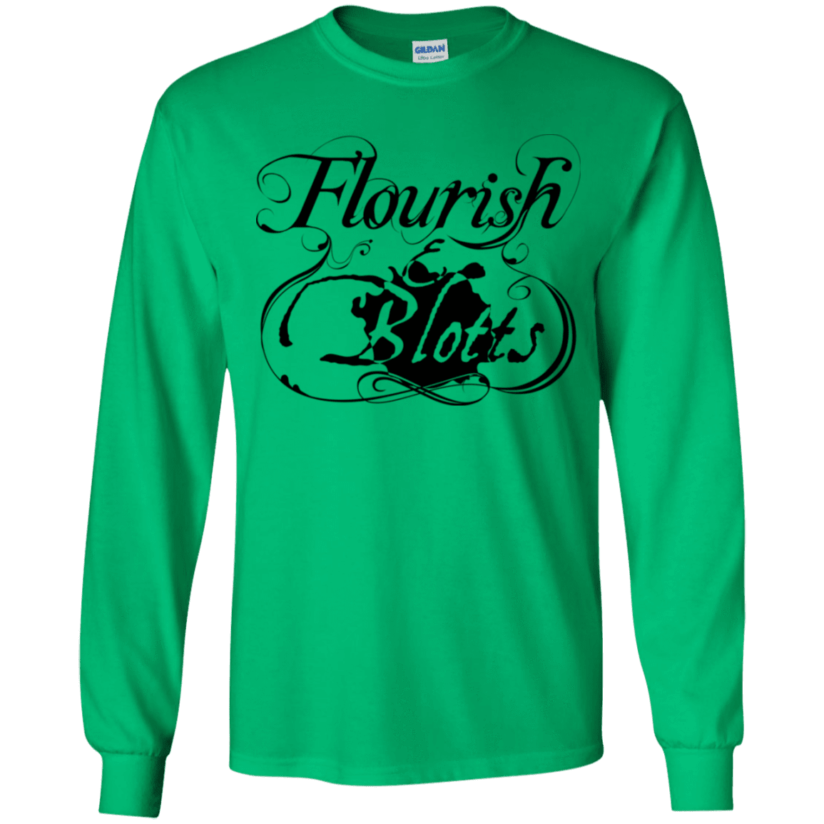 T-Shirts Irish Green / YS Flourish and Blotts of Diagon Alley Youth Long Sleeve T-Shirt