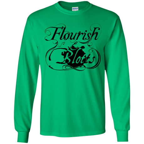 T-Shirts Irish Green / YS Flourish and Blotts of Diagon Alley Youth Long Sleeve T-Shirt
