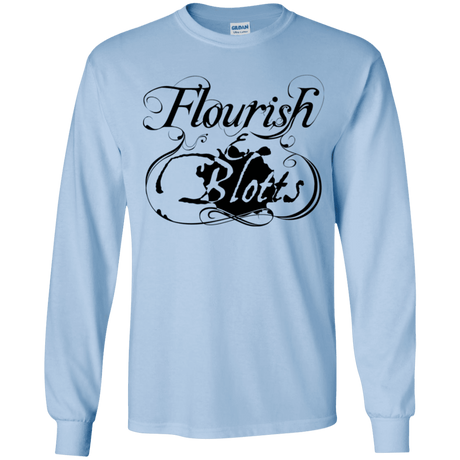 T-Shirts Light Blue / YS Flourish and Blotts of Diagon Alley Youth Long Sleeve T-Shirt