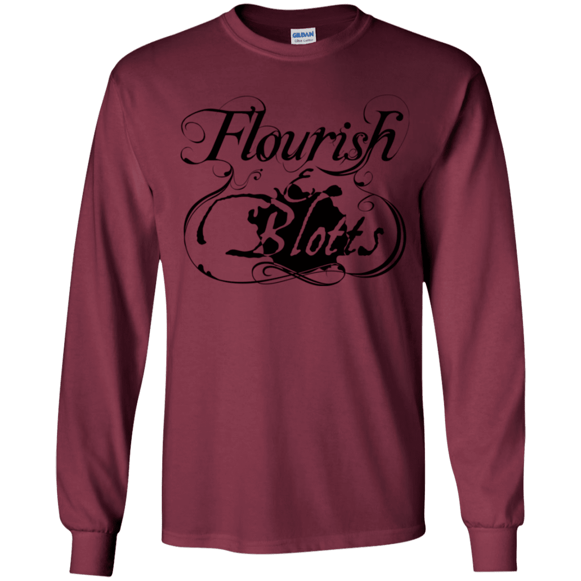 T-Shirts Maroon / YS Flourish and Blotts of Diagon Alley Youth Long Sleeve T-Shirt