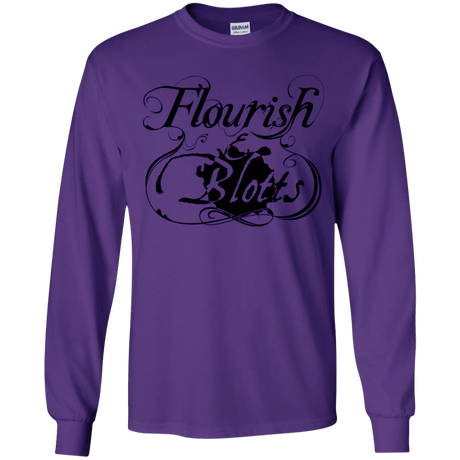 T-Shirts Purple / YS Flourish and Blotts of Diagon Alley Youth Long Sleeve T-Shirt