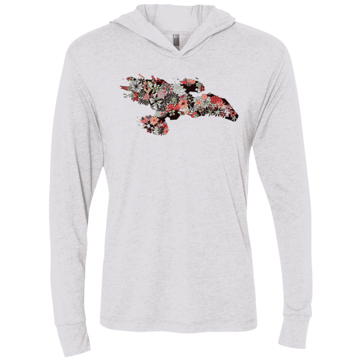 T-Shirts Heather White / X-Small Flowerfly Triblend Long Sleeve Hoodie Tee