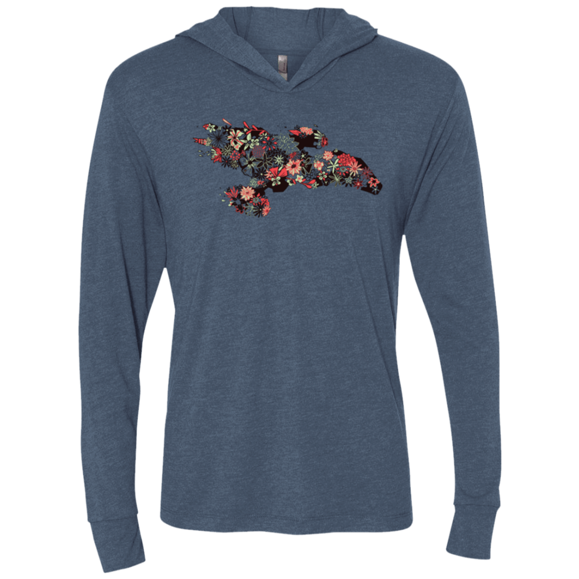 T-Shirts Indigo / X-Small Flowerfly Triblend Long Sleeve Hoodie Tee