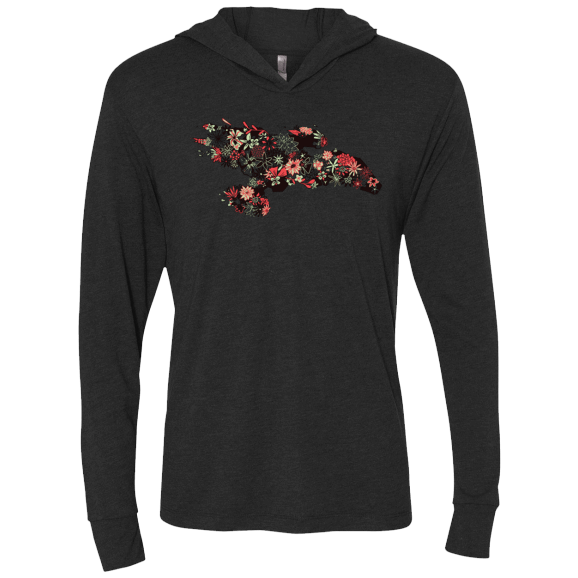 T-Shirts Vintage Black / X-Small Flowerfly Triblend Long Sleeve Hoodie Tee