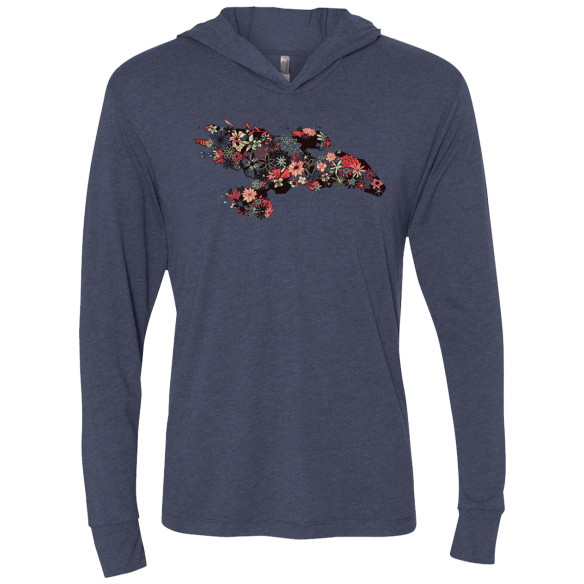 T-Shirts Vintage Navy / X-Small Flowerfly Triblend Long Sleeve Hoodie Tee