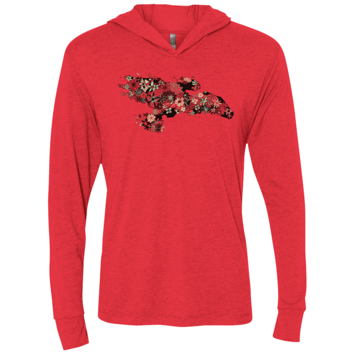 T-Shirts Vintage Red / X-Small Flowerfly Triblend Long Sleeve Hoodie Tee