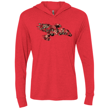 T-Shirts Vintage Red / X-Small Flowerfly Triblend Long Sleeve Hoodie Tee