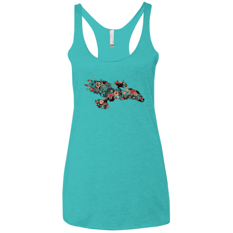 T-Shirts Tahiti Blue / X-Small Flowerfly Women's Triblend Racerback Tank