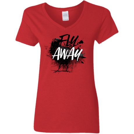 T-Shirts Red / S Fly Away Women's V-Neck T-Shirt