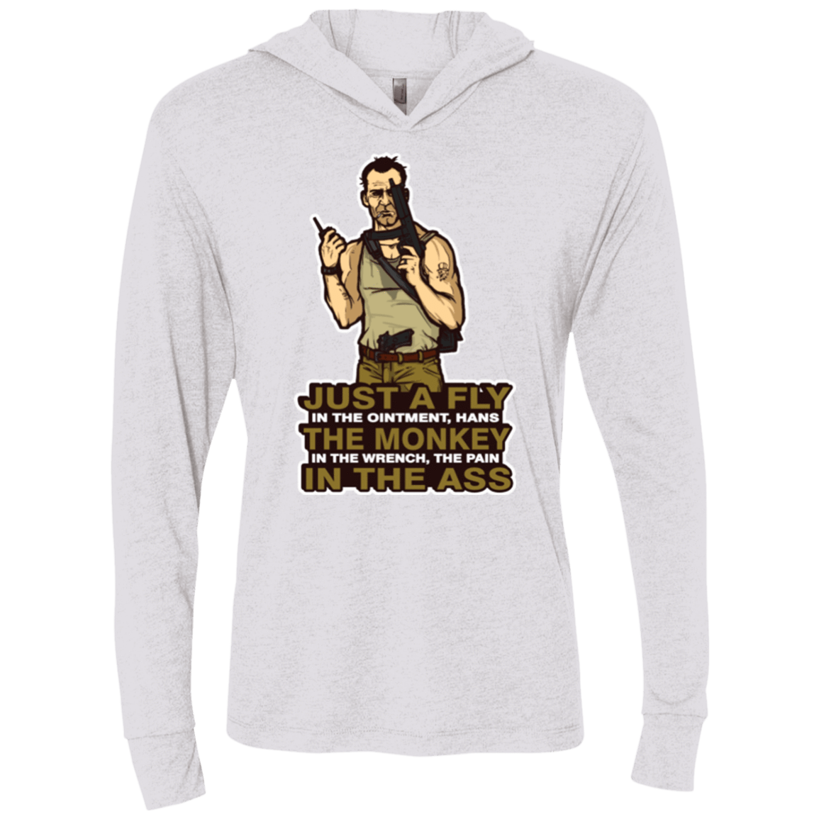 T-Shirts Heather White / X-Small Fly In The Ointment Triblend Long Sleeve Hoodie Tee