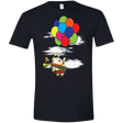 T-Shirts Black / X-Small Flying Balloon Boy Men's Semi-Fitted Softstyle