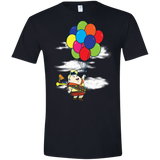 T-Shirts Black / X-Small Flying Balloon Boy Men's Semi-Fitted Softstyle