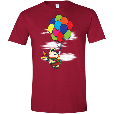 T-Shirts Cardinal Red / S Flying Balloon Boy Men's Semi-Fitted Softstyle