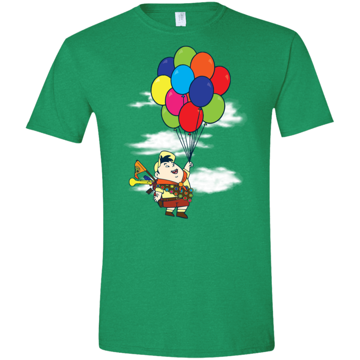 T-Shirts Heather Irish Green / S Flying Balloon Boy Men's Semi-Fitted Softstyle