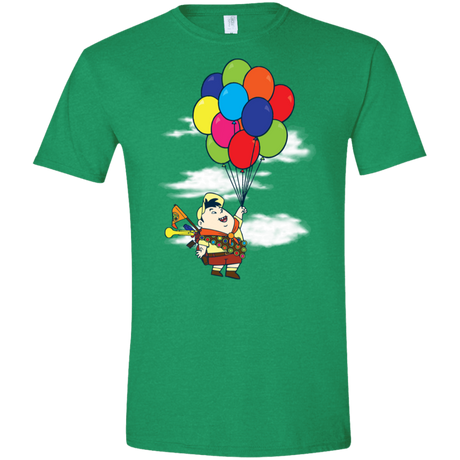 T-Shirts Heather Irish Green / S Flying Balloon Boy Men's Semi-Fitted Softstyle