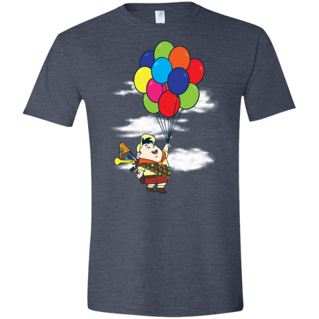 T-Shirts Heather Navy / S Flying Balloon Boy Men's Semi-Fitted Softstyle